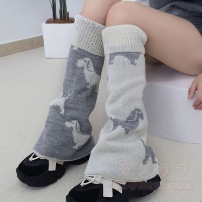 パピーニットリバーシブルレッグウォーマー - 白 - ワンサイズ - image 4