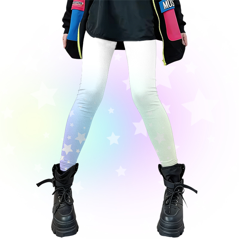 スターグラフィックModakawaグラデーションストレッチレギンス - Blue & Green - 4XL - image 2