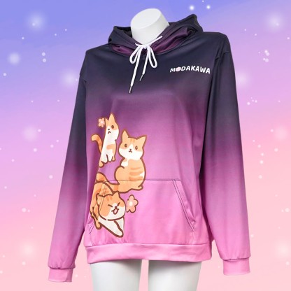 Modakawaグラデーション キティ レタープリント ルーズ パーカー - image 5