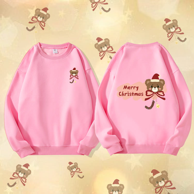 MODAKAWA クリスマスベア グラフィック ユニセックス スウェットシャツ - Pink - 5XL - image 3