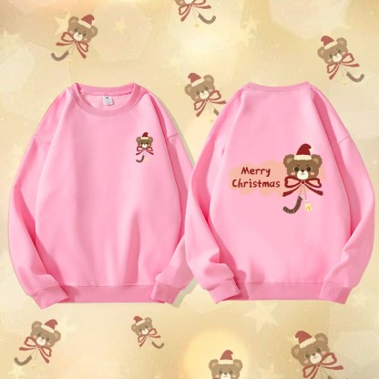 MODAKAWA クリスマスベア グラフィック ユニセックス スウェットシャツ - Pink - 5XL - image 3