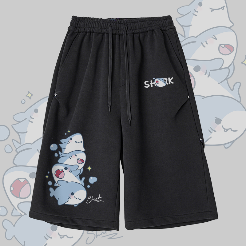 シャークス柄Modakawaワイドレッグ クロップドパンツ - Black - 2XL - image 10