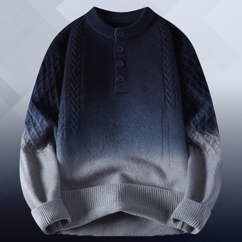 グラデーションケーブルニットセーター デニムパンツ ツーピース - Grey Sweater - 3XL - image 10