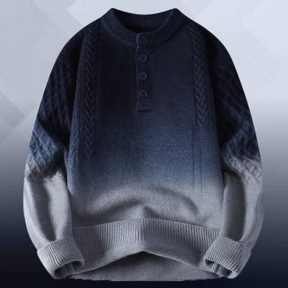 グラデーションケーブルニットセーター デニムパンツ ツーピース - Grey Sweater - 3XL - image 10