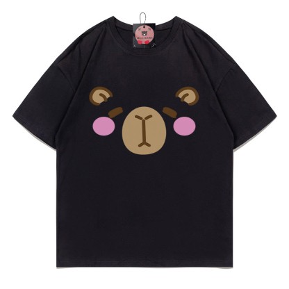 カピバラプリントTシャツ - Black - 5XL - image 4