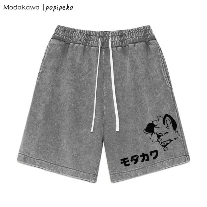 MODAKAWA × popipeko パピーレタープリント ヴィンテージウォッシュドショーツ - Grey - 3XL - image 3