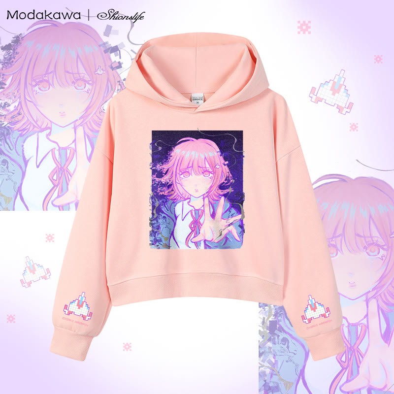 MODAKAWA × Shionslife 七海千秋 グラフィック クロップド綿フーディー - Pink - 3XL - image 4