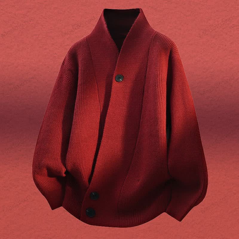 ニットカーディガン セーター コーデュロイパンツ ツーピース - 赤いセーター - 4XL - image 11