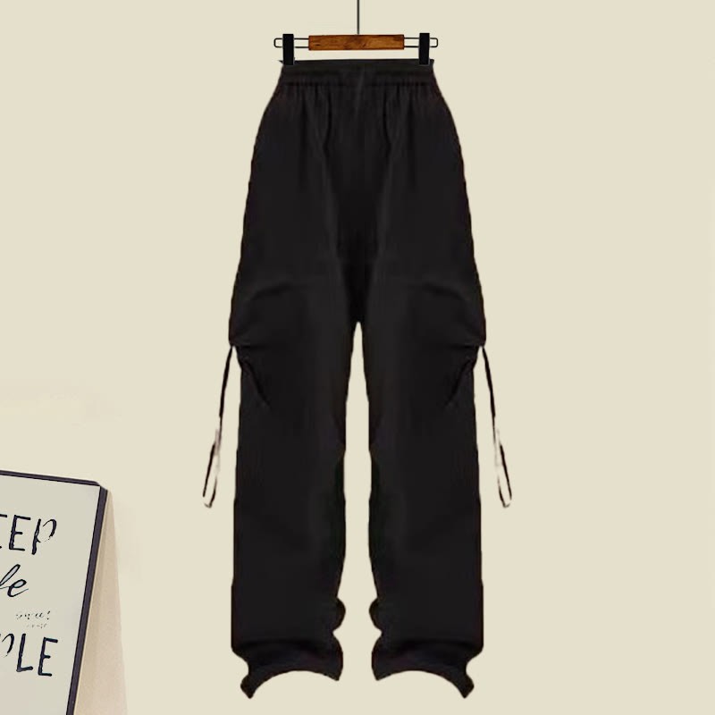 カラーブロックポケットジッパーパーカーカーゴパンツマッチングアウトフィット - Pants - 3XL - image 7