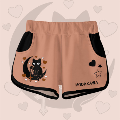 占星術 黒猫 グラフィックModakawaショーツ - Brown B - 5XL - image 6