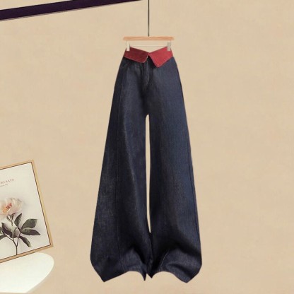 クロスニットセーター ハイネックトップス デニムパンツ マッチングアウトフィット - Pants - XL - image 3