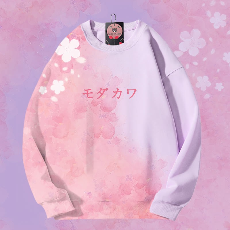 MODAKAWA フラワーグラデーション オールオーバープリント ユニセックス スウェットシャツ - Purple - 4XL - image 3