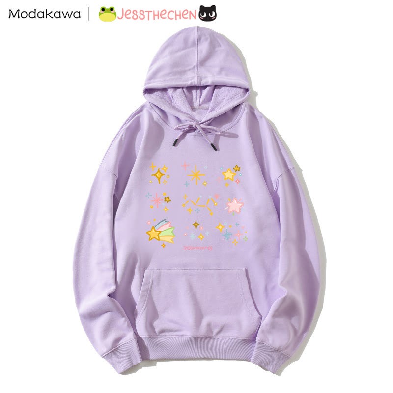 MODAKAWA X jessthechen スタープリント ルーズパーカー - Purple - 5XL - image 3