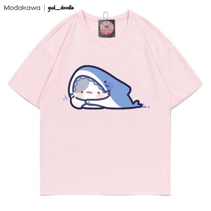 MODAKAWA X gud_doodleキティシャークプリントTシャツ - Pink - 5XL - image 7