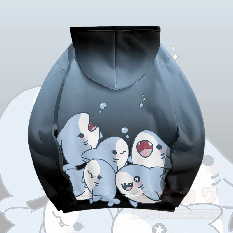 MODAKAWA グラデーション プレイフル シャーク グラフィック プルオーバー パーカー - image 5