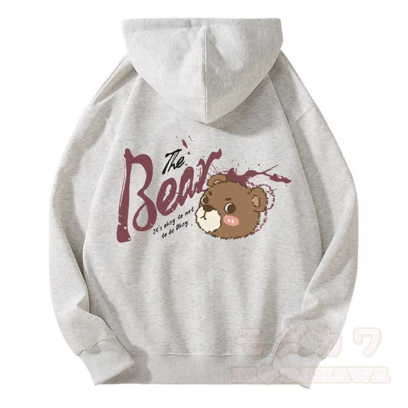 MODAKAWA IT'S OKAY TO NOT BE OKAY ベアグラフィック ジップアップ パーカー スウェットシャツ - グレー - 5XL - image 3