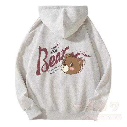 MODAKAWA IT'S OKAY TO NOT BE OKAY ベアグラフィック ジップアップ パーカー スウェットシャツ - グレー - 5XL - image 3