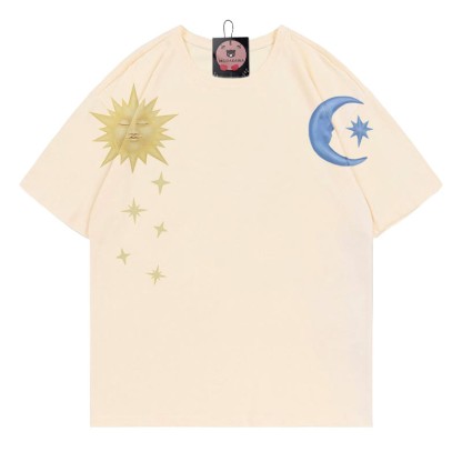 サンムーンプリント100%綿ModakawaTシャツ - Apricot - 5XL - image 3