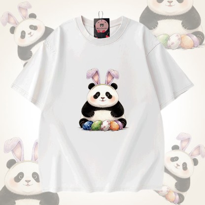 イースターエッグパンダグラフィックModakawaユニセックス ヴィンテージウォッシュドTシャツ - White - 5XL - image 9