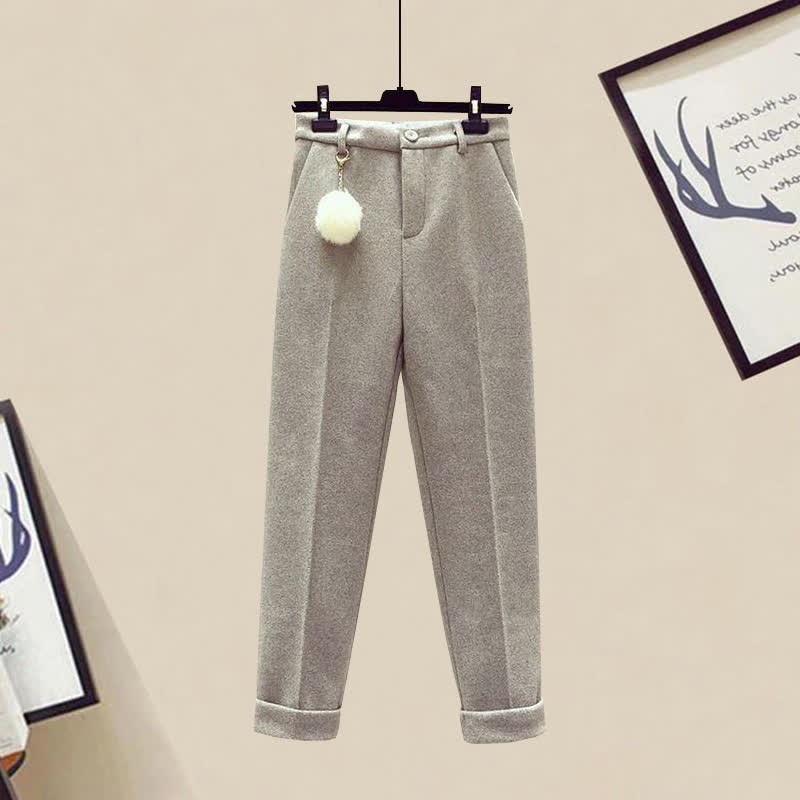 フリースフード付きコート、タートルネックセーター、カジュアルパンツのマッチングコーデ - Apricot Pants - 4XL - image 15