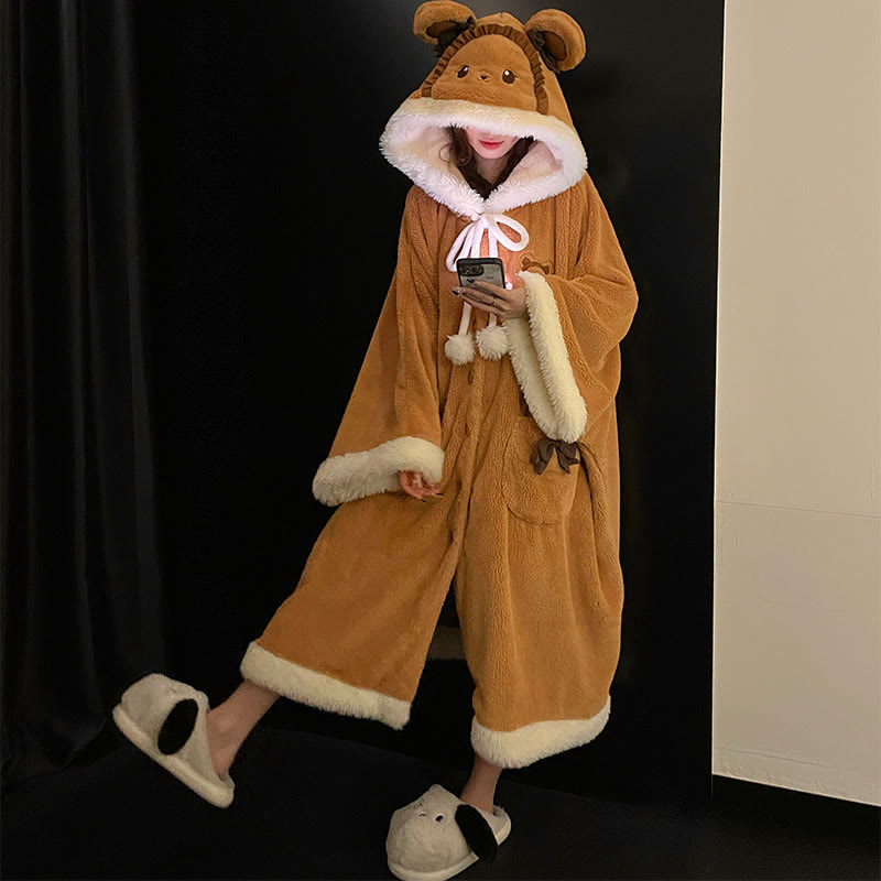 ぬいぐるみ動物フード付きケープローブ - image 4