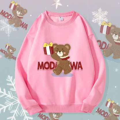 MODAKAWA クリスマスベア グラフィック ユニセックス スウェットシャツ - Pink C - 5XL - image 10