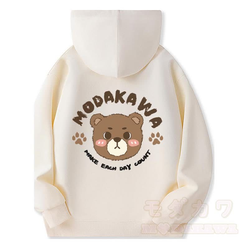 MODAKAWA キュートベアグラフィック ジップアップ パーカー スウェットシャツ - ベージュ - 5XL - image 4