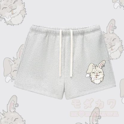 MODAKAWA スモーキングバニー グラフィック 厚手裏起毛ショートパンツ - グレー - L - image 6