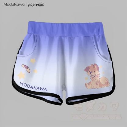 MODAKAWA X popipeko グラデーション 舌出しパピーグラフィックショーツ - 青 - 5XL - image 5