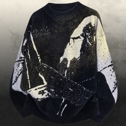 ヴィンテージニットセーターカーゴパンツツーピース - Black Sweater - 3XL - image 6