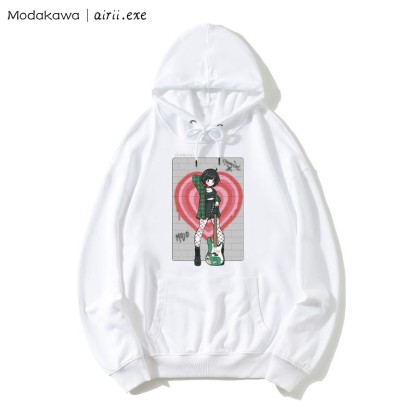 MODAKAWA X airii.exe CHEMICAL ギターガール レタープリントModakawaルーズパーカー - White - 5XL - image 4