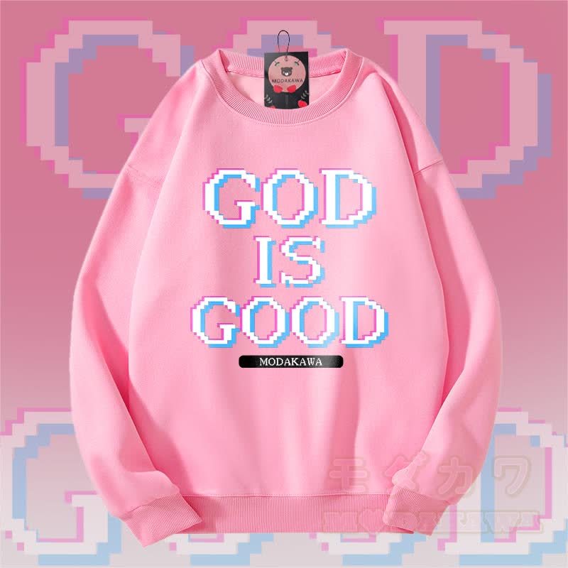 MODAKAWA GOD IS GOOD グラフィック ユニセックス スウェットシャツ - ピンク - 5XL - image 3