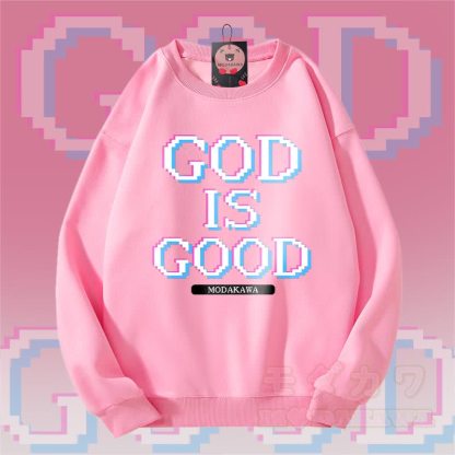 MODAKAWA GOD IS GOOD グラフィック ユニセックス スウェットシャツ - ピンク - 5XL - image 3
