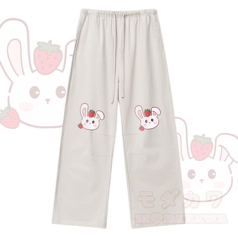 MODAKAWA ストロベリーバニー グラフィック ドローストリングパンツ - アプリコット - XL - image 5