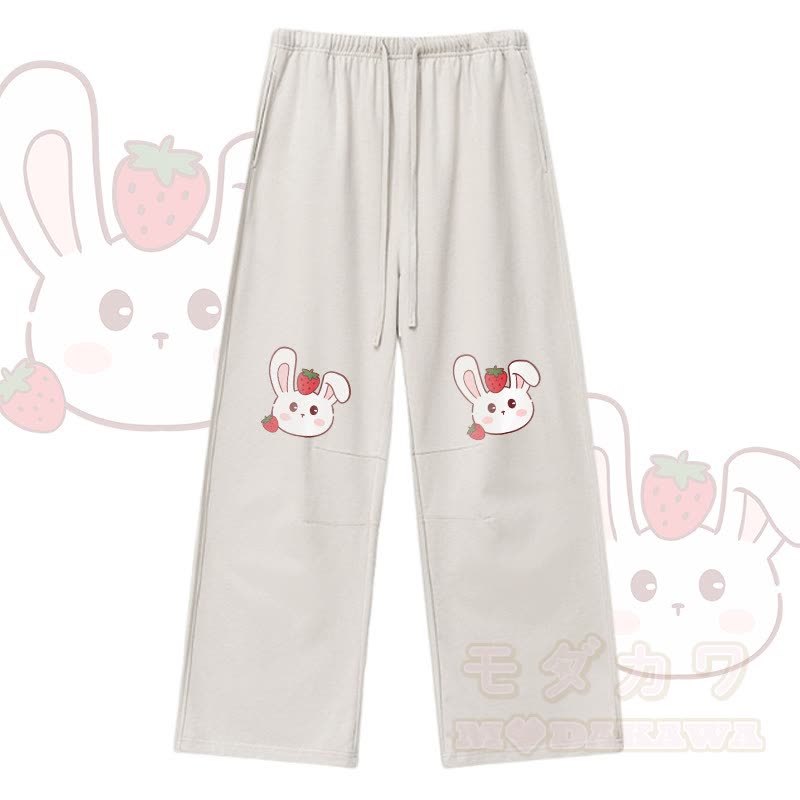 MODAKAWA ストロベリーバニー グラフィック ドローストリングパンツ - アプリコット - XL - image 5