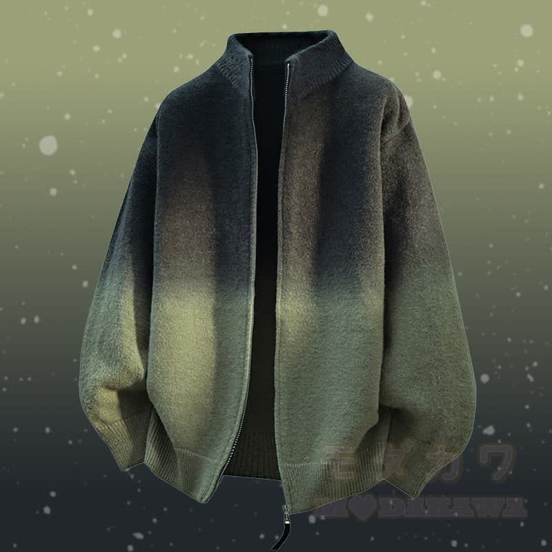 グラデーションジップアップジャケット コーデュロイパンツ ツーピース - グリーンジャケット - 3XL - image 9