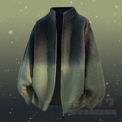 グラデーションジップアップジャケット コーデュロイパンツ ツーピース - グリーンジャケット - 3XL - image 9