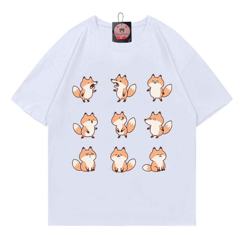 キツネ柄ModakawaTシャツ - White - 5XL - image 4