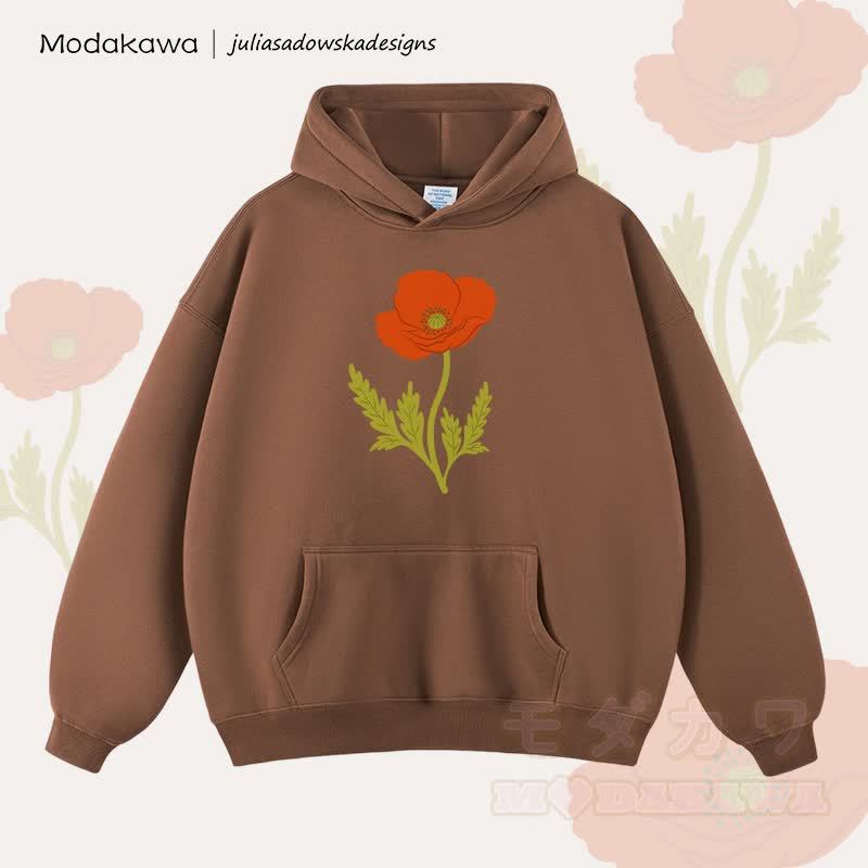 MODAKAWA × juliasadowskadesigns フラワーグラフィック ルーズフーディー - 茶色 - 2XL - image 3