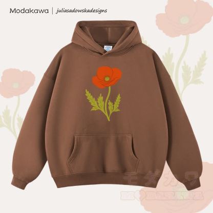 MODAKAWA × juliasadowskadesigns フラワーグラフィック ルーズフーディー - 茶色 - 2XL - image 3