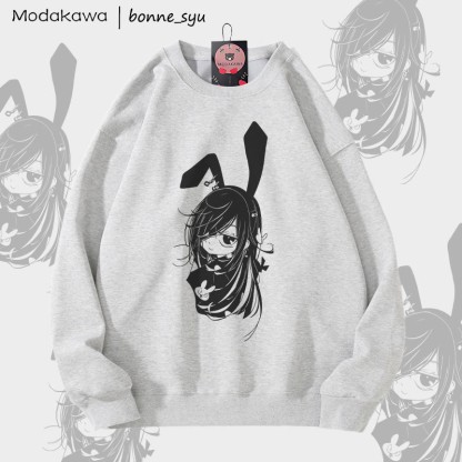 MODAKAWA X bonne_syu バニーガール グラフィック ユニセックス スウェットシャツ - Grey - 5XL - image 3