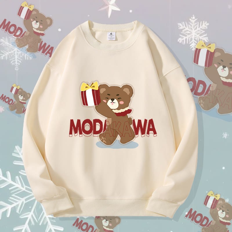 MODAKAWA クリスマスベア グラフィック ユニセックス スウェットシャツ - Beige C - 5XL - image 9
