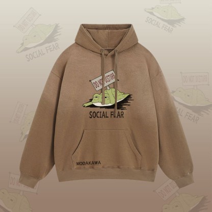 DO NOT DISTURB SOCIAL FEAR カエルグラフィック グラデーション ストリートウェア パーカー - Brown - 2XL - image 5