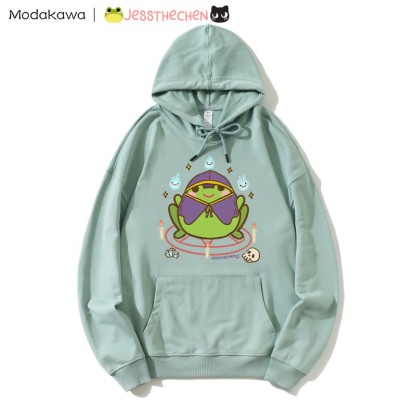 ウィザードフロッググラフィックパーカー - Green - 5XL - image 5