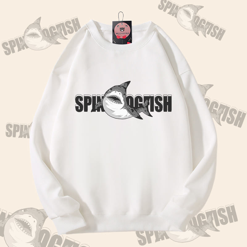 MODAKAWA スパイニードッグフィッシュ グラフィック ユニセックス スウェットシャツ - White - 5XL - image 3