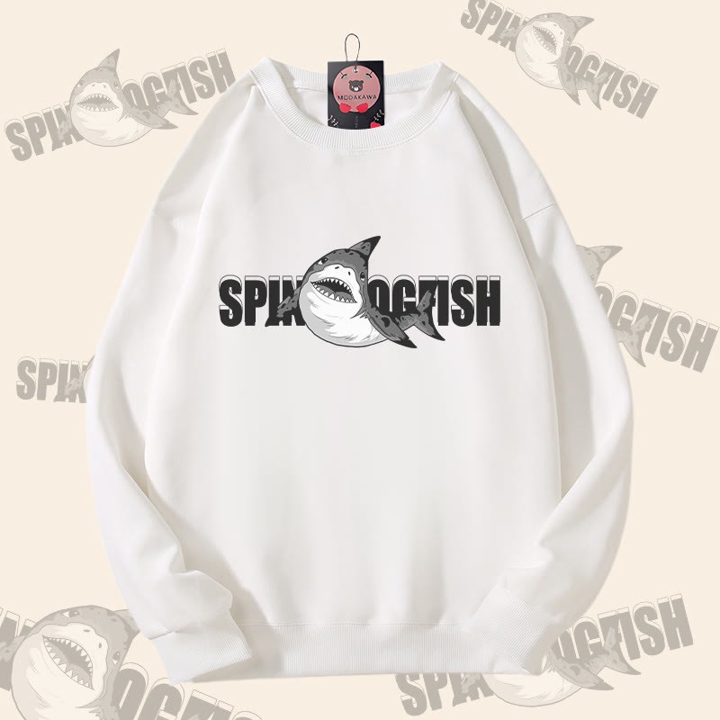 MODAKAWA スパイニードッグフィッシュ グラフィック ユニセックス スウェットシャツ - White - 5XL - image 3
