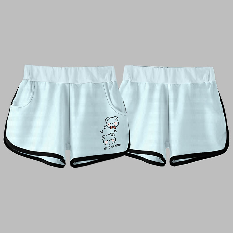 Modakawaベア レタープリント カジュアルショーツ - image 3