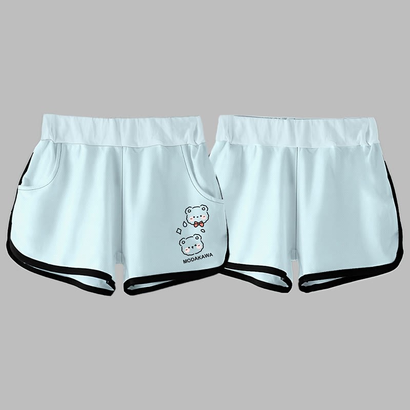 Modakawaベア レタープリント カジュアルショーツ - image 3