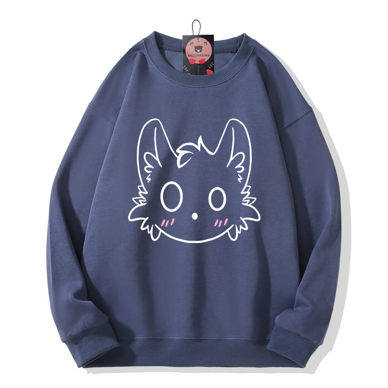 リトルモンスタープリント ラウンドカラー スウェットシャツ - Dark Blue - 5XL - image 6