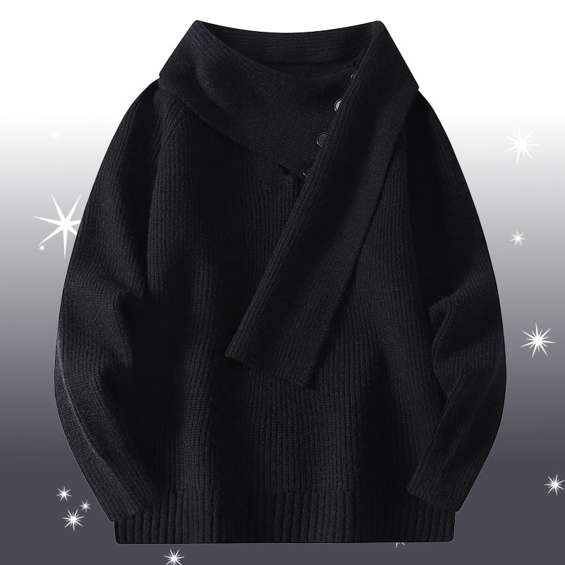 イレギュラーニットセーター コーデュロイパンツ ツーピース - Black Sweater - 4XL - image 9